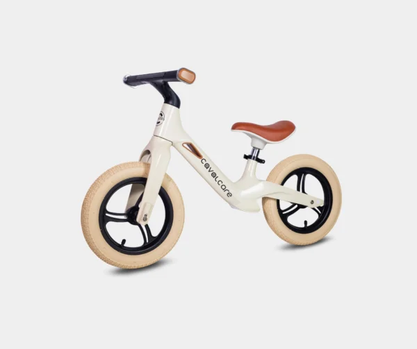 Nowoczesny rowerek biegowy z oświetleniem LED Cavalcare Lunare w kolorze beżowym dla dziewczynki i dla chłopca