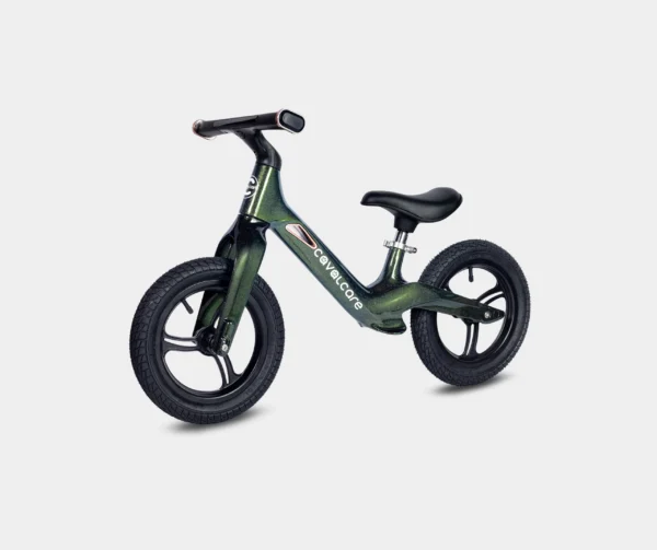 Nowoczesny rowerek biegowy z oświetleniem LED Cavalcare Lunare w kolorze zielonym dla dziewczynki i dla chłopca